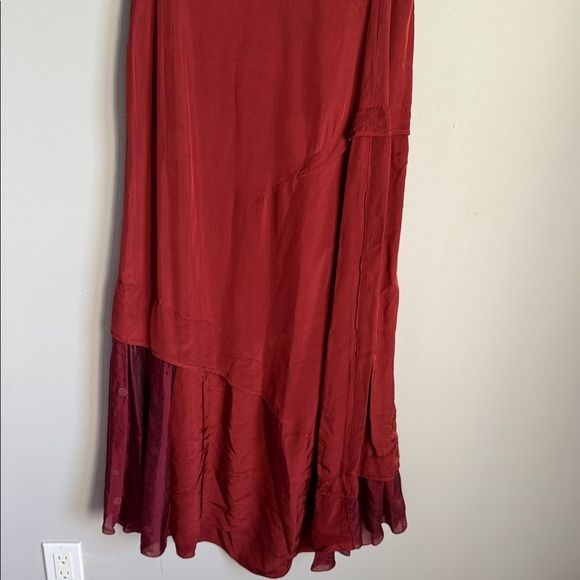 marithe francois girbaud Sleeveless Asymmetrical Hem Maxi Dress in Rust Red 2S - Picture 7 of 12